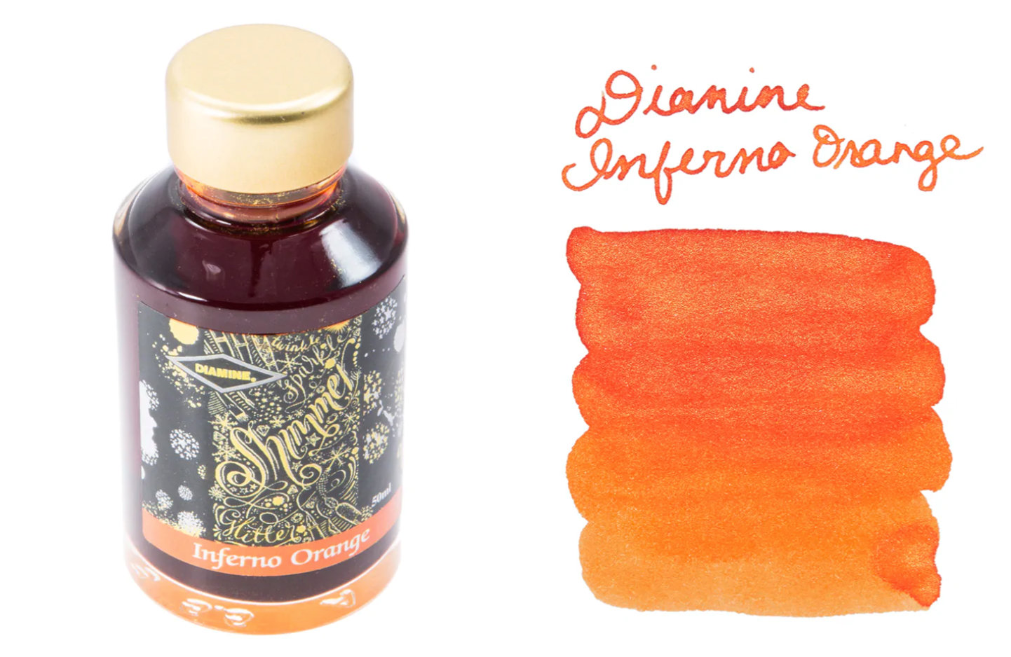 Diamine Shimmer-tastic Fountain Pen Ink - Inferno Orange